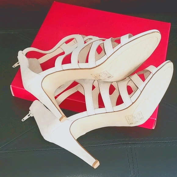 NWB Suede Heeled Sandals - Picture 5 of 9